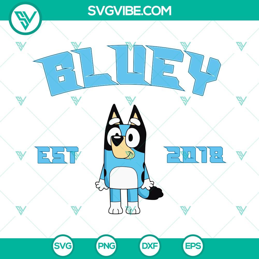 bluey est 2018 svg bingo est 2018 svg bluey cartoon svg png dxf eps digital download 1 mockup