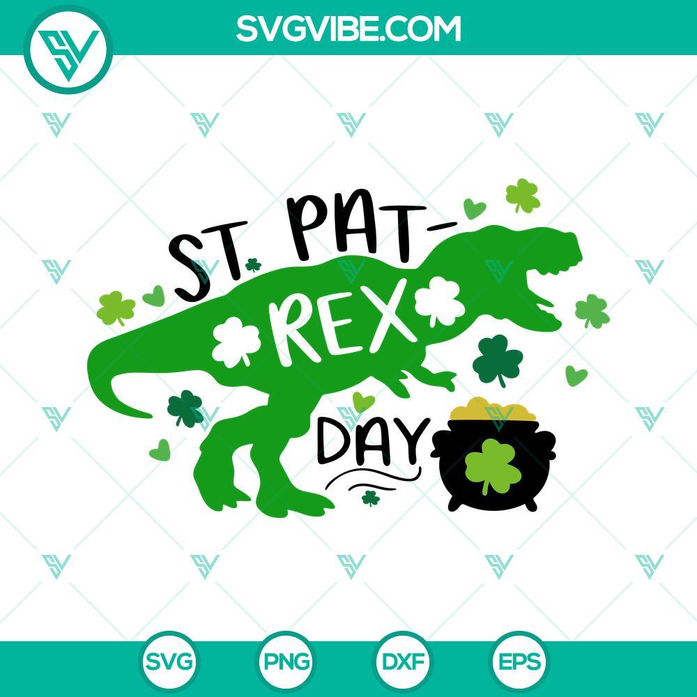 st pat rex day svg lucky dinosaur svg t rex st patrick s day svg png dxf eps 9 mockup