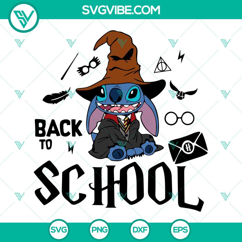 stitch harry potter back to school svg stitch sorting hat svg hogwarts school svg png dxf eps 7 mockup