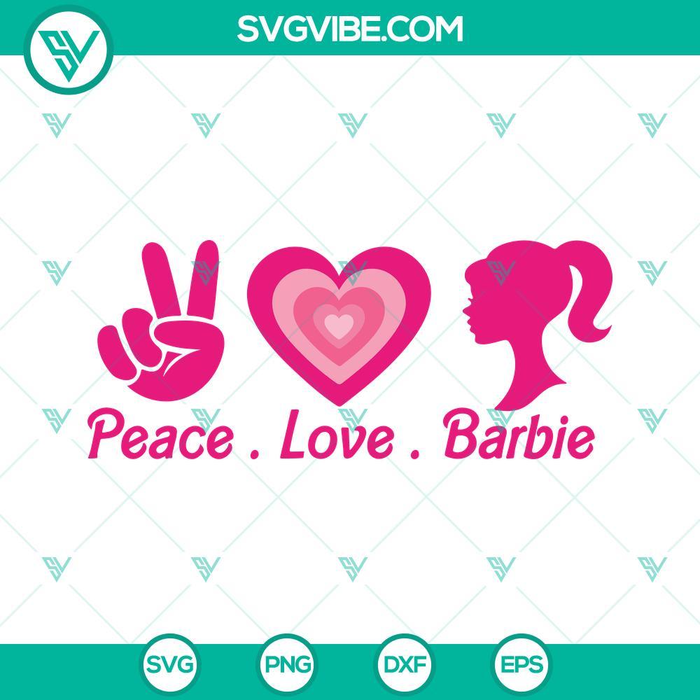 peace love barbie svg doll girl svg pink heart svg barbie fan svg png dxf eps cricut 8 mockup