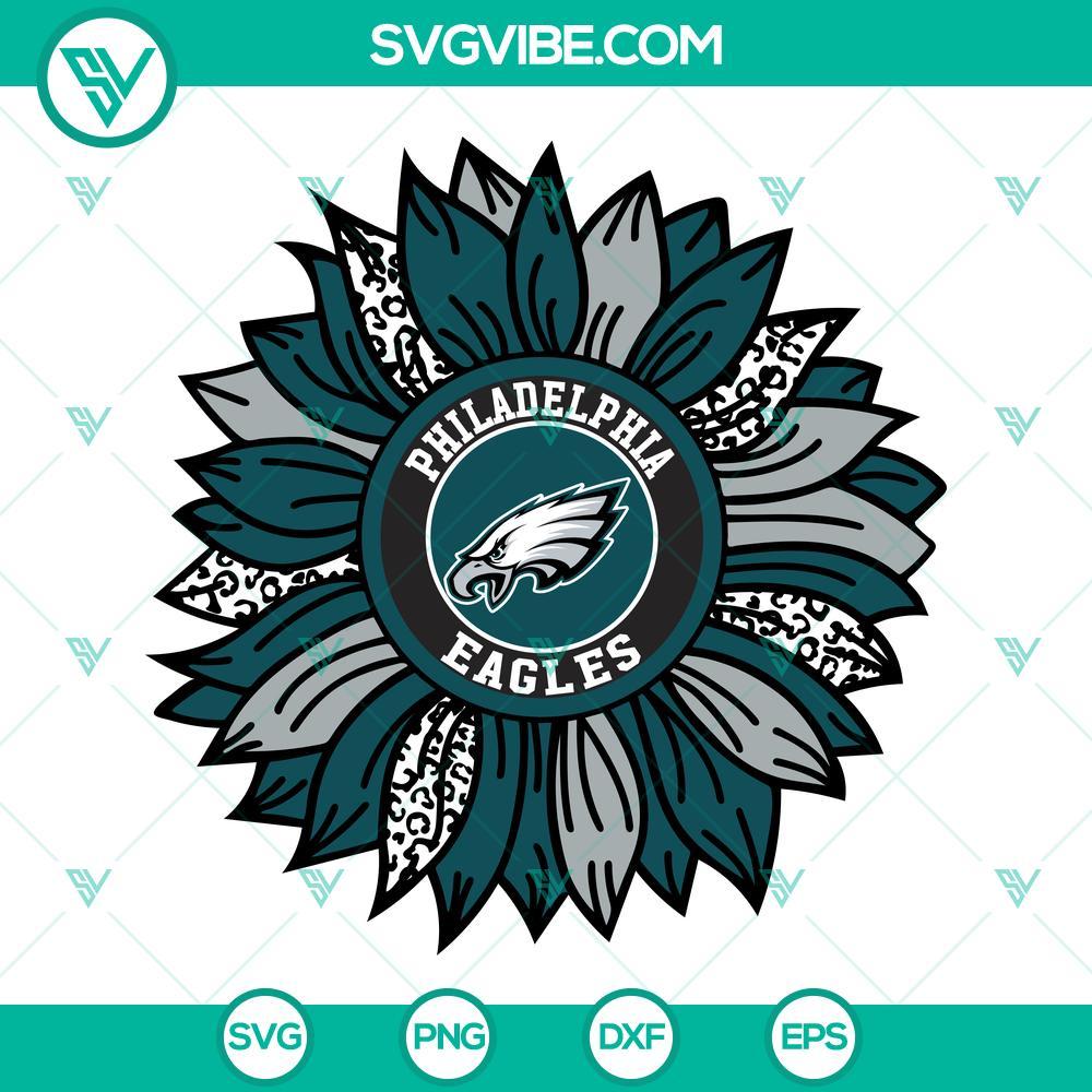 philadelphia eagles sunflower svg eagles logo svg leopard sunflower football team svg png dxf eps 9 mockup