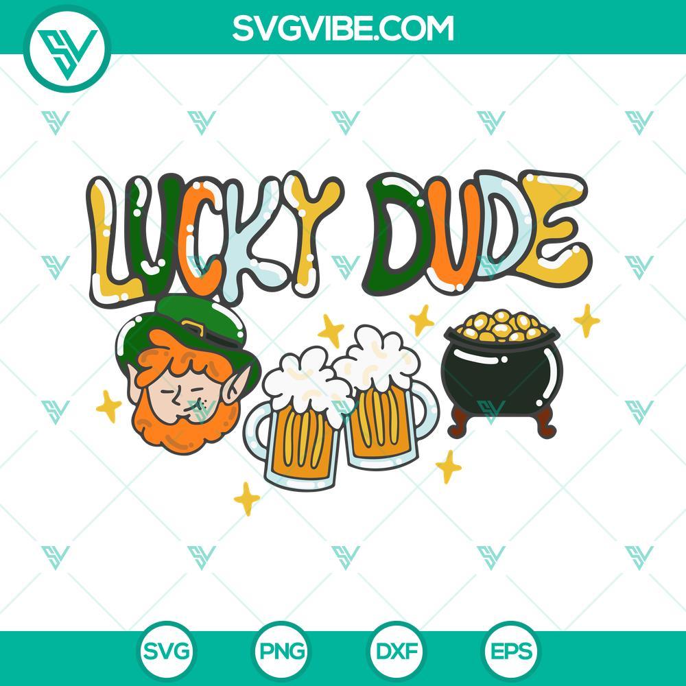 lucky dude svg shamrock svg pot of gold svg leprechaun svg st patricks day beer svg png dxf eps 7 mockup