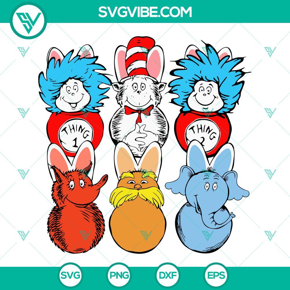 dr seuss easter bunny svg funny peeps svg read across america svg cute happy easter svg png dxf eps 6 mockup