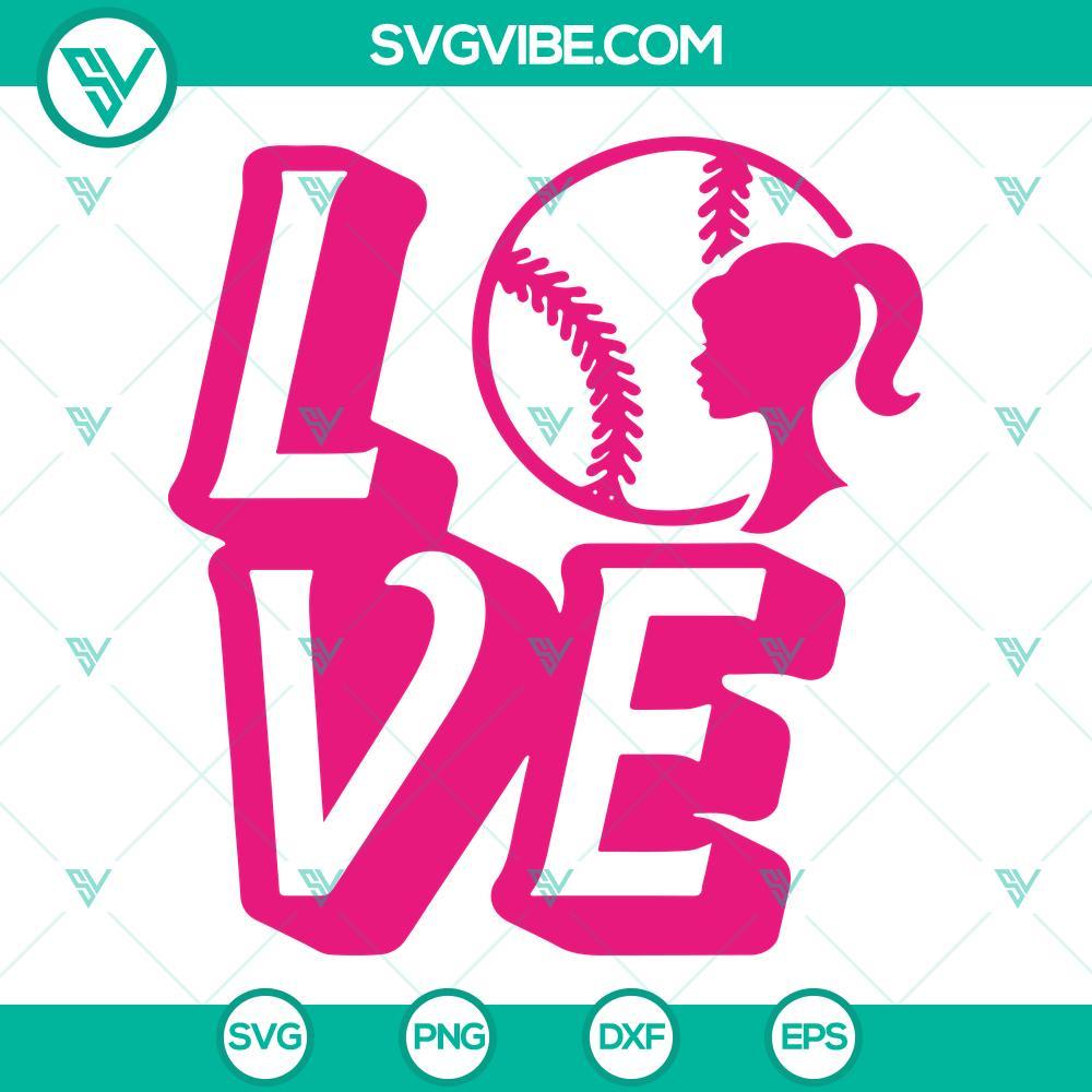 barbie love softball svg pink doll softball svg softball girl svg png dxf eps cut files 3 mockup