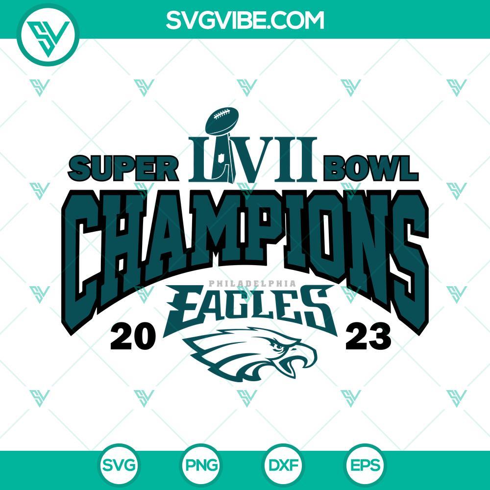 eagles super bowl lvii champions 2023 svg philadelphia eagles svg png dxf eps cutting files 4 mockup