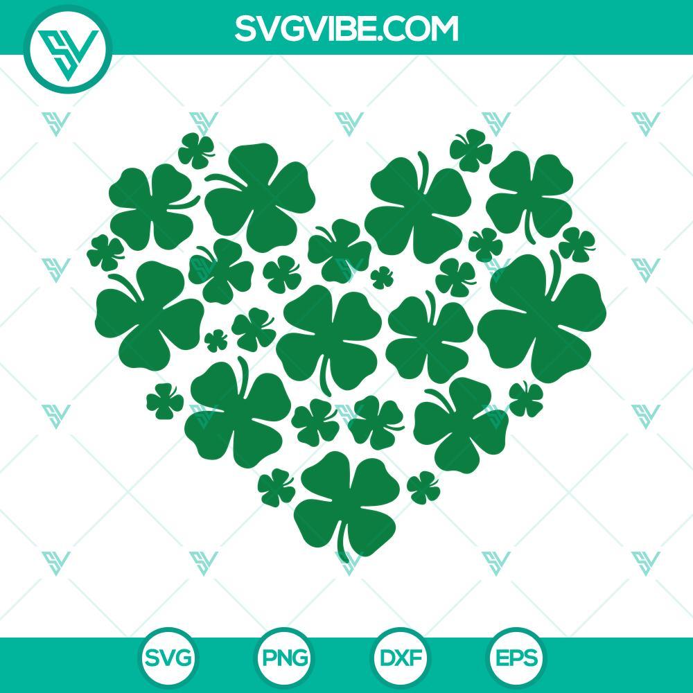 st patricks day heart svg four leaf clover svg shamrock svg saint patrick s day svg png dxf eps cricut 1 mockup