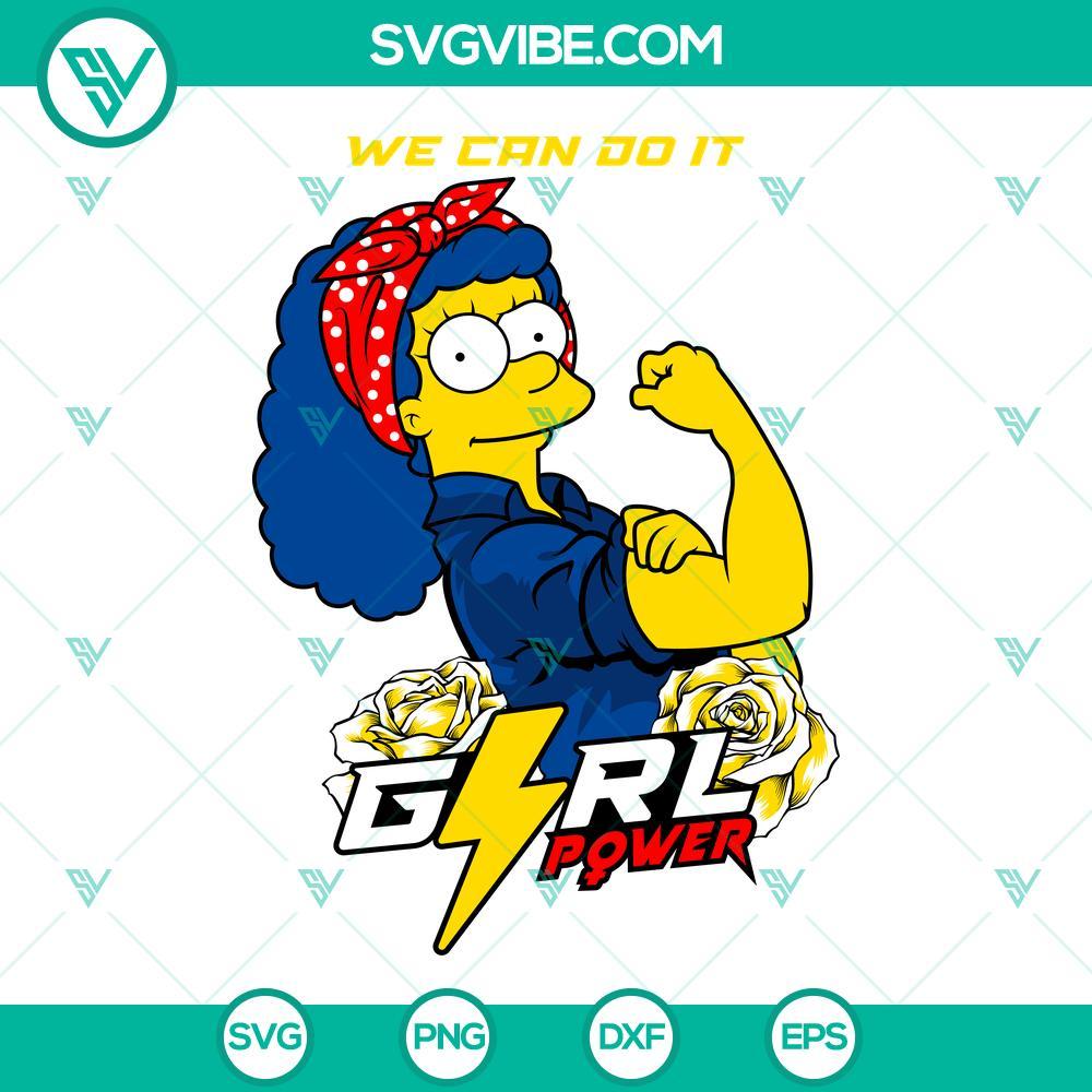 marge simpson svg we can do it svg girl power svg png dxf eps 9 mockup