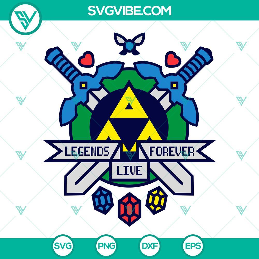 legends live forever svg the legend of zelda svg png dxf eps files 3 mockup