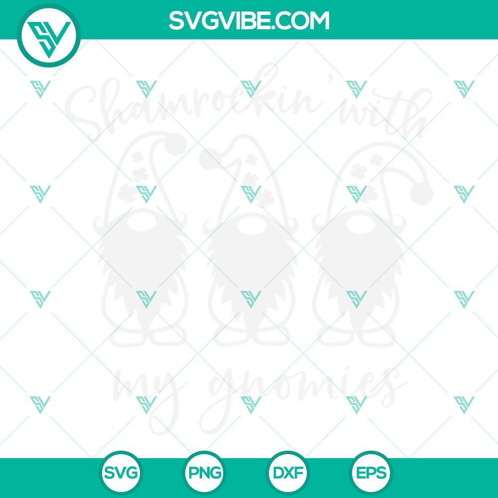 shamrockin with my gnomies svg irish gnomes svg happy st patricks day gnomes svg png dxf eps 7 mockup