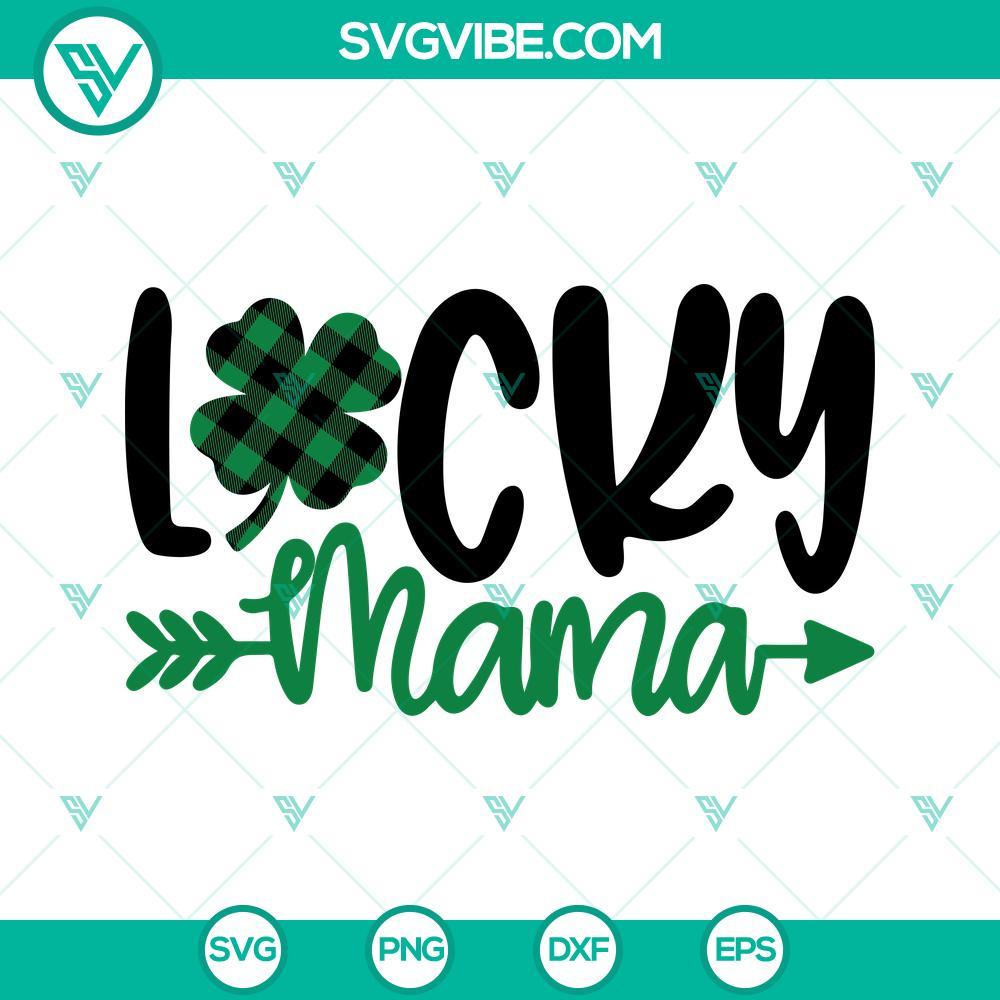 lucky mama svg buffalo plaid shamrock svg saint patrick s day mom svg png dxf eps digital file 7 mockup