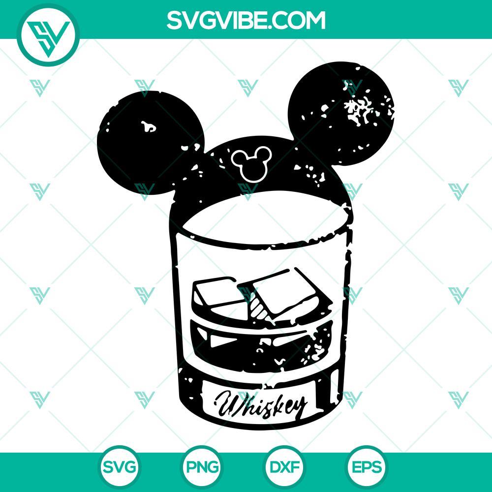 whiskey glass mickey svg mouse head alcohol svg family vacation svg disney drinks svg png dxf eps 8 mockup