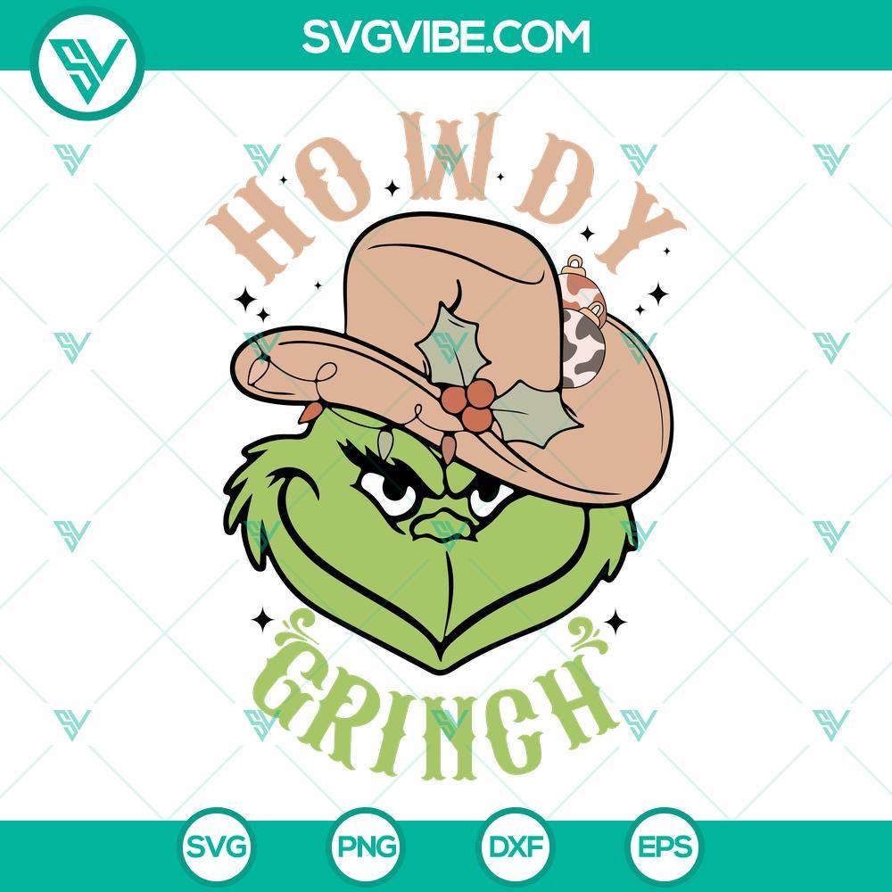 howdy grinch cowboys svg grinch christmas svg png dxf eps 10 mockup