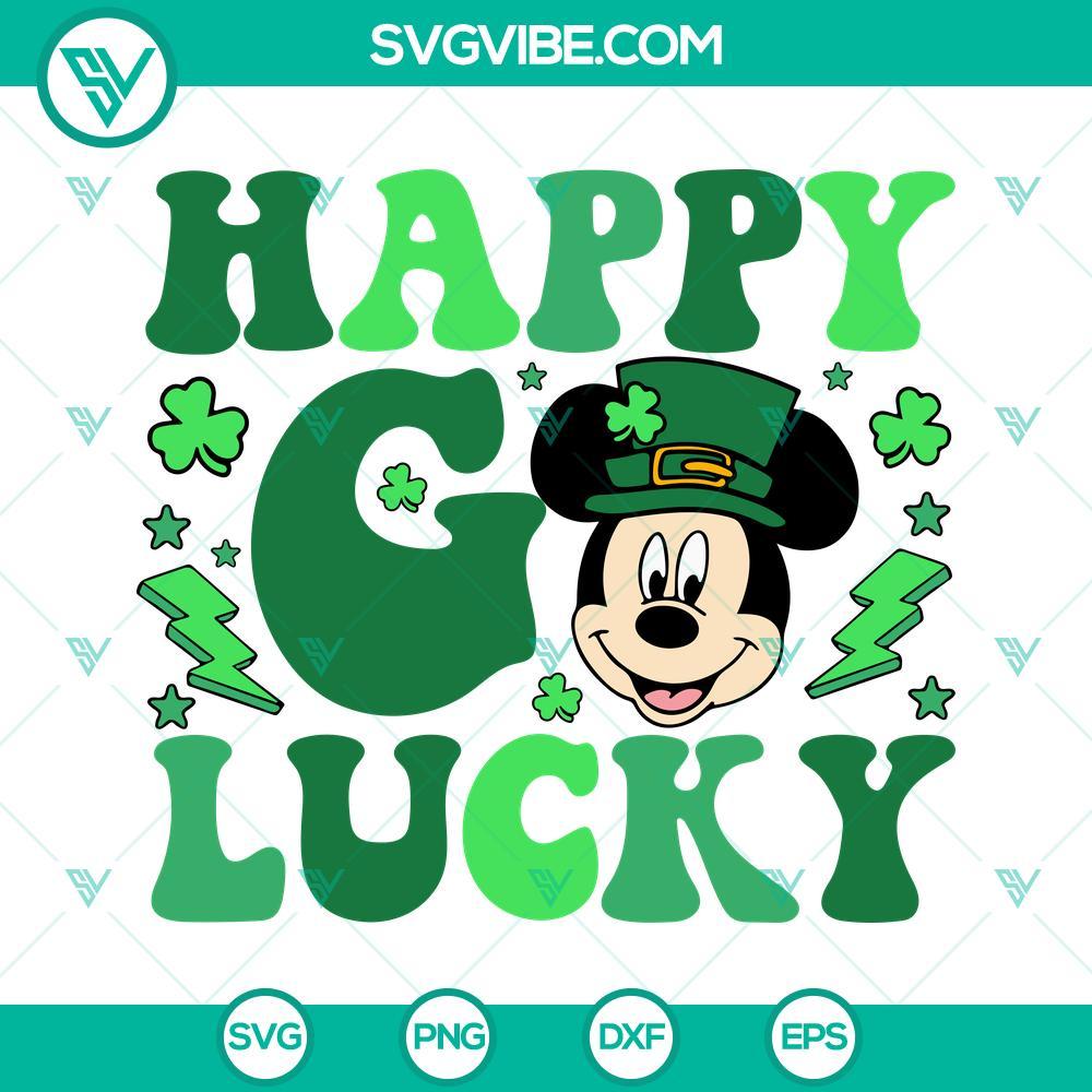 happy go lucky svg mickey leprechaun hat svg shamrock svg disney mouse st patricks day svg png dxf eps 3 mockup