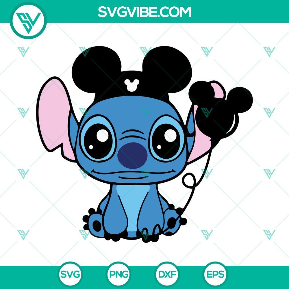 stitch with mickey balloon svg mouse ears svg disney characters svg png dxf eps 1 mockup