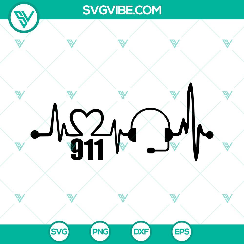 911 heartbeat svg headset svg dispatcher svg png dxf eps cut files 8 mockup