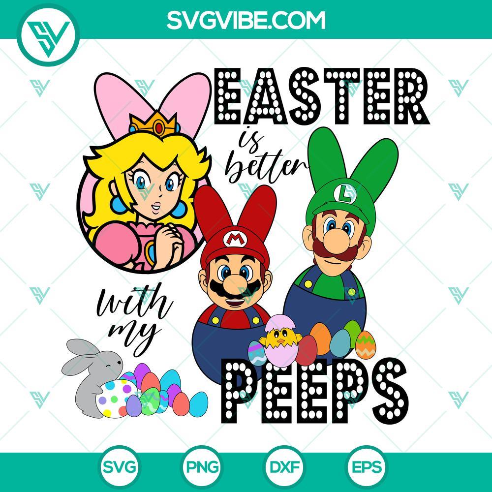 easter is better with my peeps super mario svg luigi svg easter bunny svg easter day svg png dxf eps cricut files 10 mockup