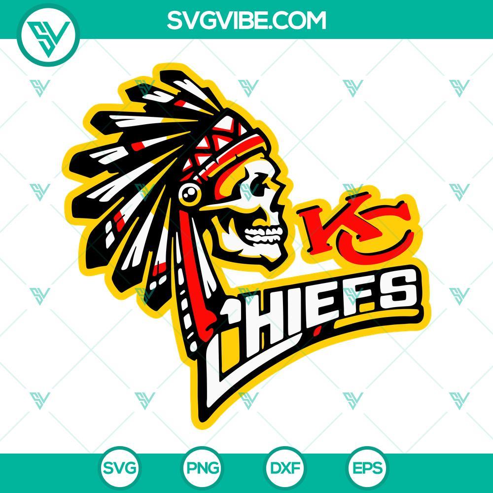 kc chiefs native american skull svg nfl kansas city chiefs svg png dxf eps files 3 mockup