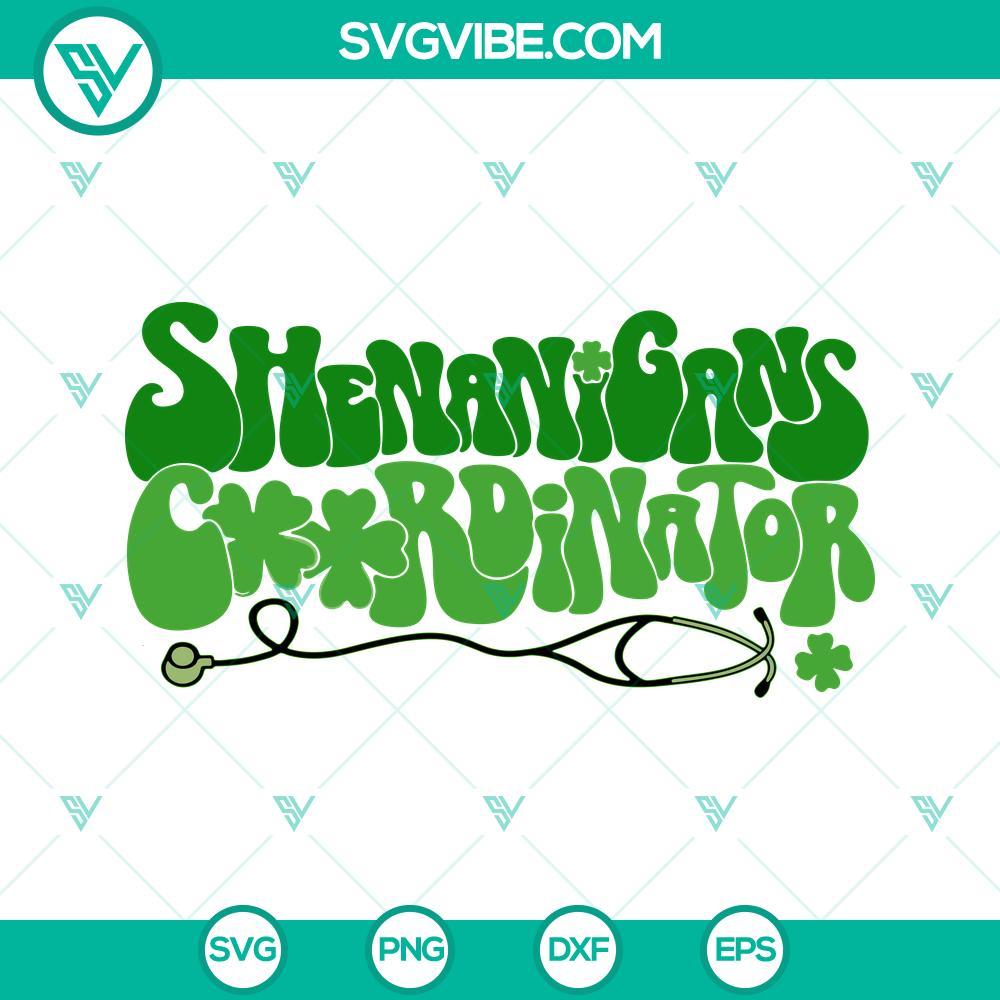 shenanigans coordinator svg stethoscope svg st patricks day nurse svg png dxf eps cut files 4 mockup