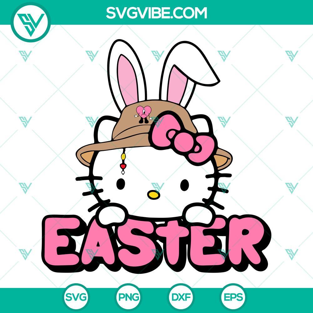 hello kitty bad bunny bucket hat easter svg hello kitty bunny svg happy easter svg png dxf eps 5 mockup