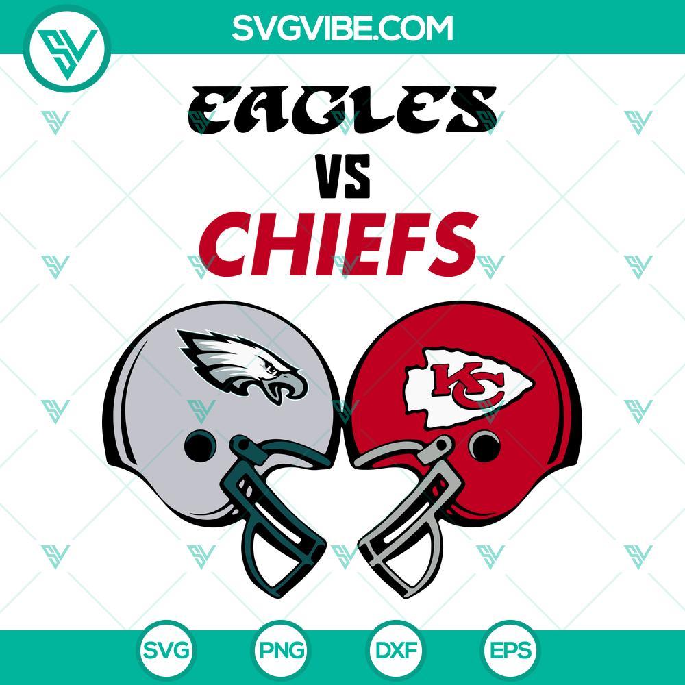 eagles vs chiefs svg football helmet svg super bowl lvii 2023 svg png dxf eps 3 mockup