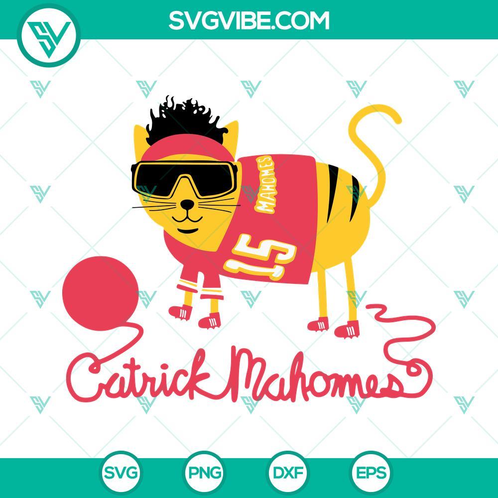 catrick mahomes svg patrick mahomes svg funny svg chiefs football cat svg png dxf eps 6 mockup