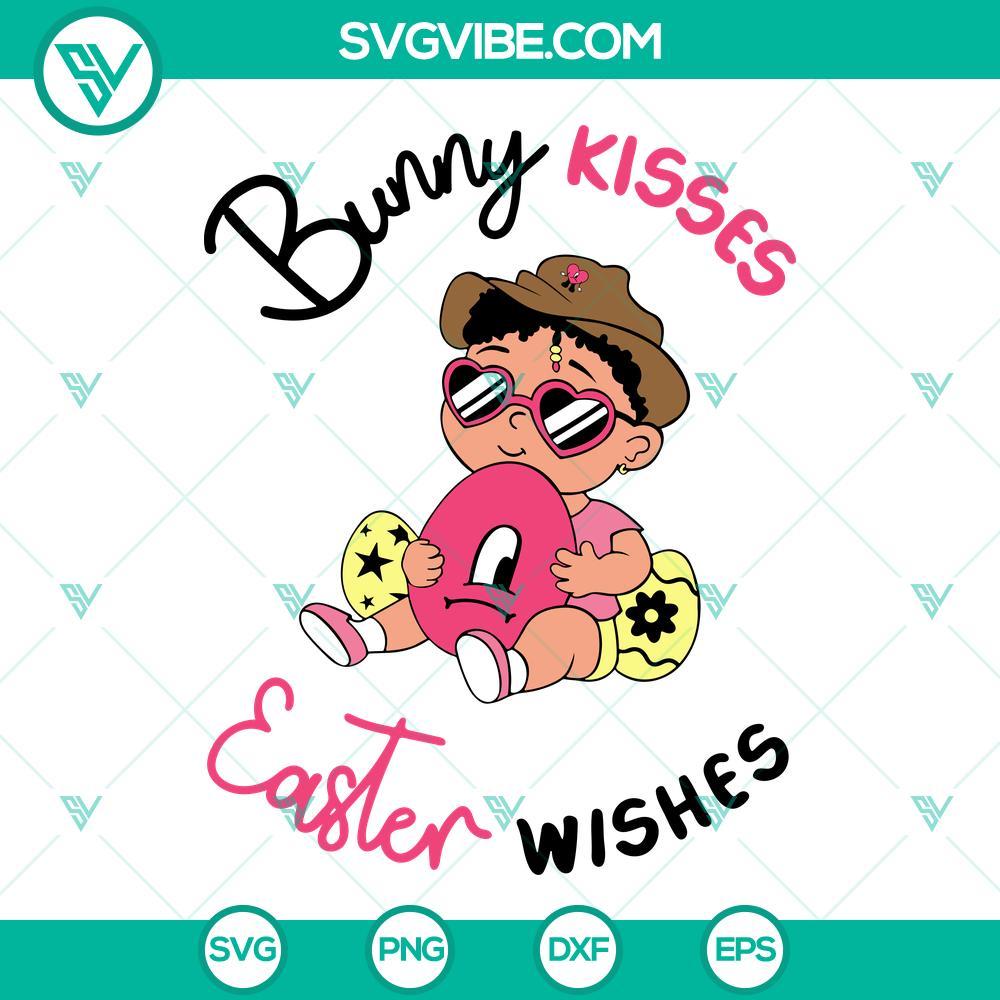 bunny kisses easter wishes svg baby benito with easter egg svg easter quotes svg png dxf eps 1 mockup