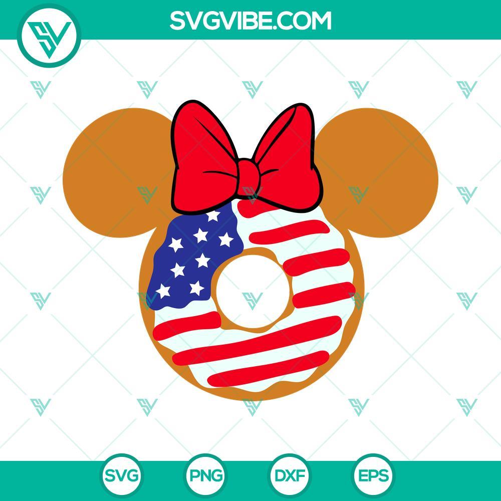 mickey minnie us flag donuts svg disney america svg 4th of july svg usa independence day svg png dxf eps 3 mockup