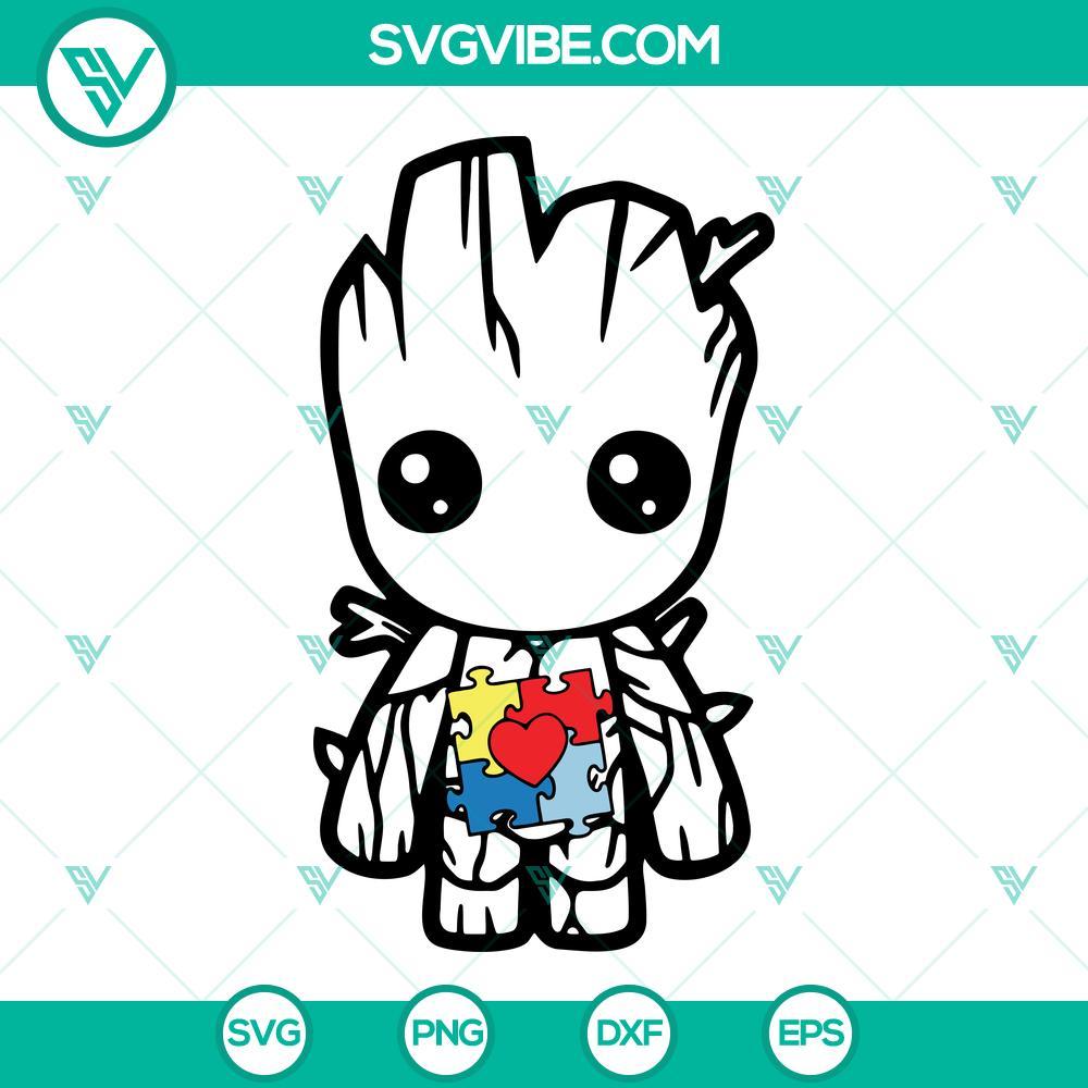 baby groot puzzle heart svg autism fight svg superhero svg autism awareness svg png dxf eps 3 mockup