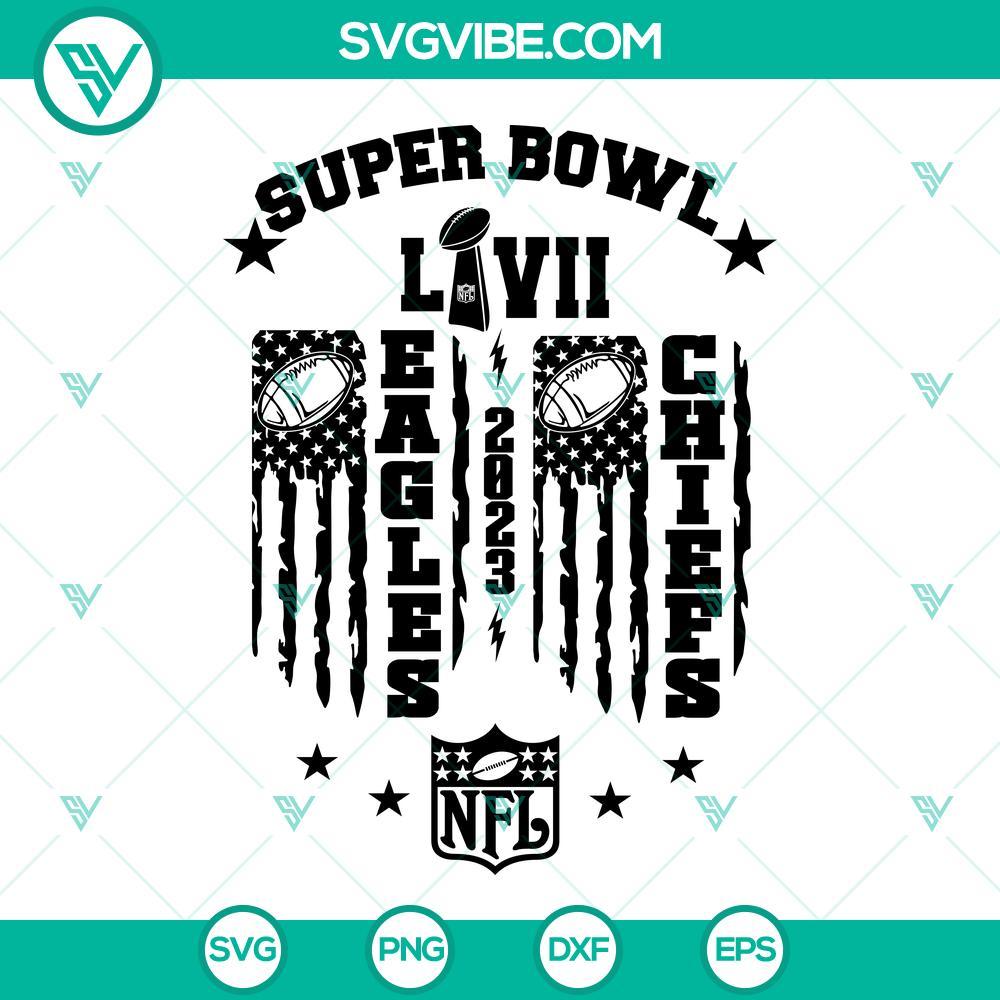 super bowl eagles vs chiefs 2023 svg sunday football american flag svg super bowl lvii svg png dxf eps 1 mockup