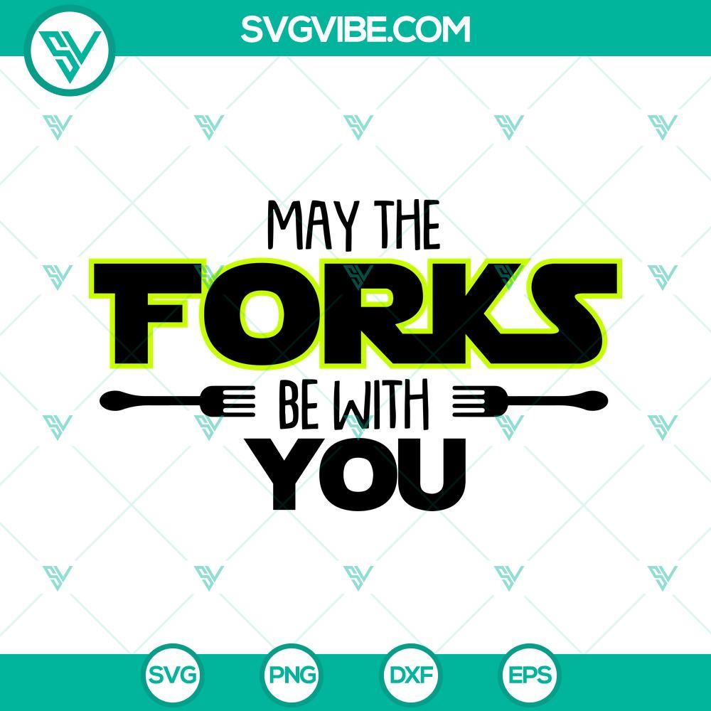 may the forks be with you svg funny star wars svg kitchen and cooking svg png dxf eps designs 4 mockup