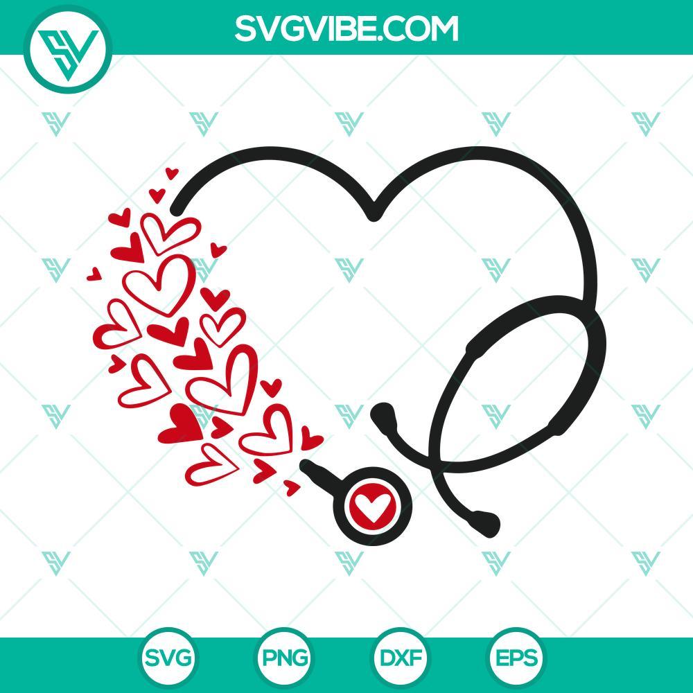 heart stethoscope svg heart nurse svg valentine nurse svg png dxf eps cricut silhouette 10 mockup