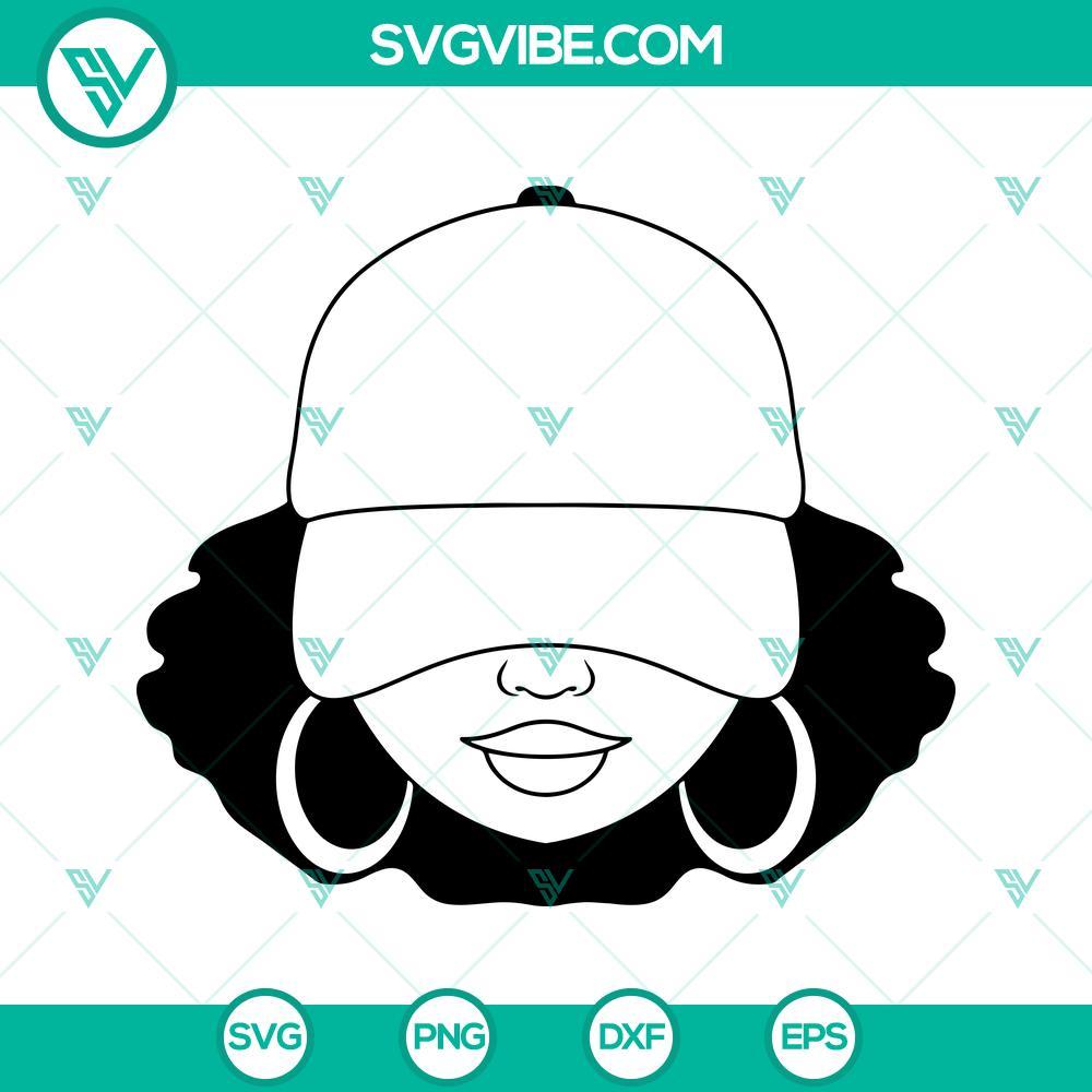 afro girl cap low svg juneteenth girl svg african american svg black history month svg png dxf eps 6 mockup