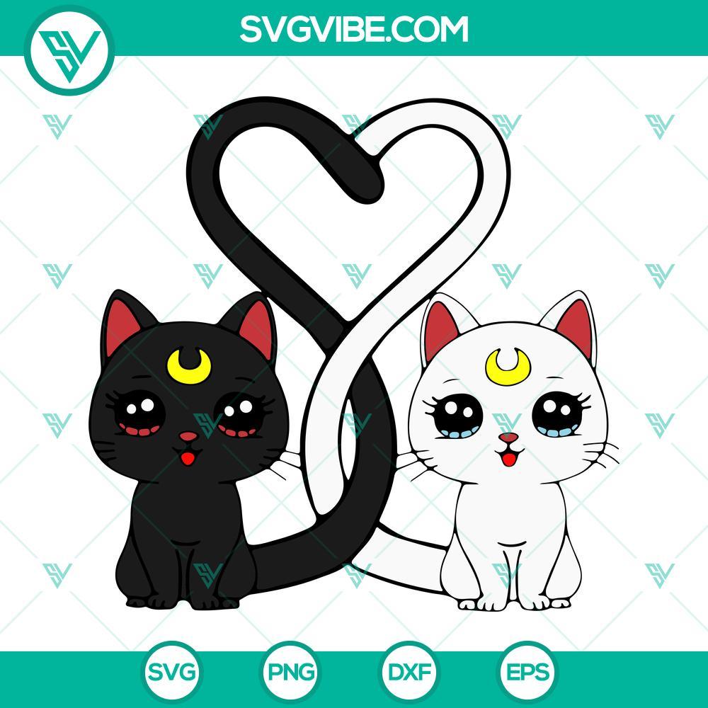 artemis and luna svg sailor moon svg anime svg png dxf eps cricut 5 mockup