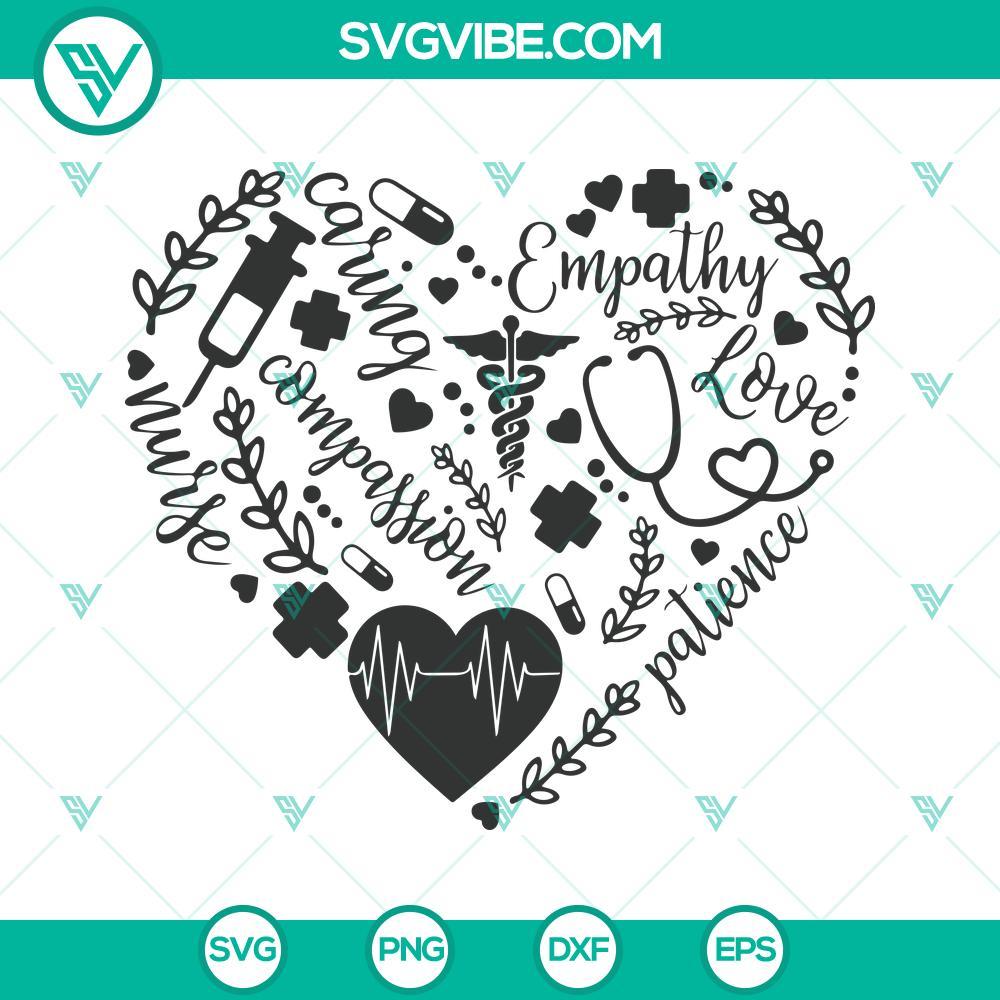 nurse adjectives heart svg stethoscope svg nursing svg png dxf eps cricut silhouette 5 mockup