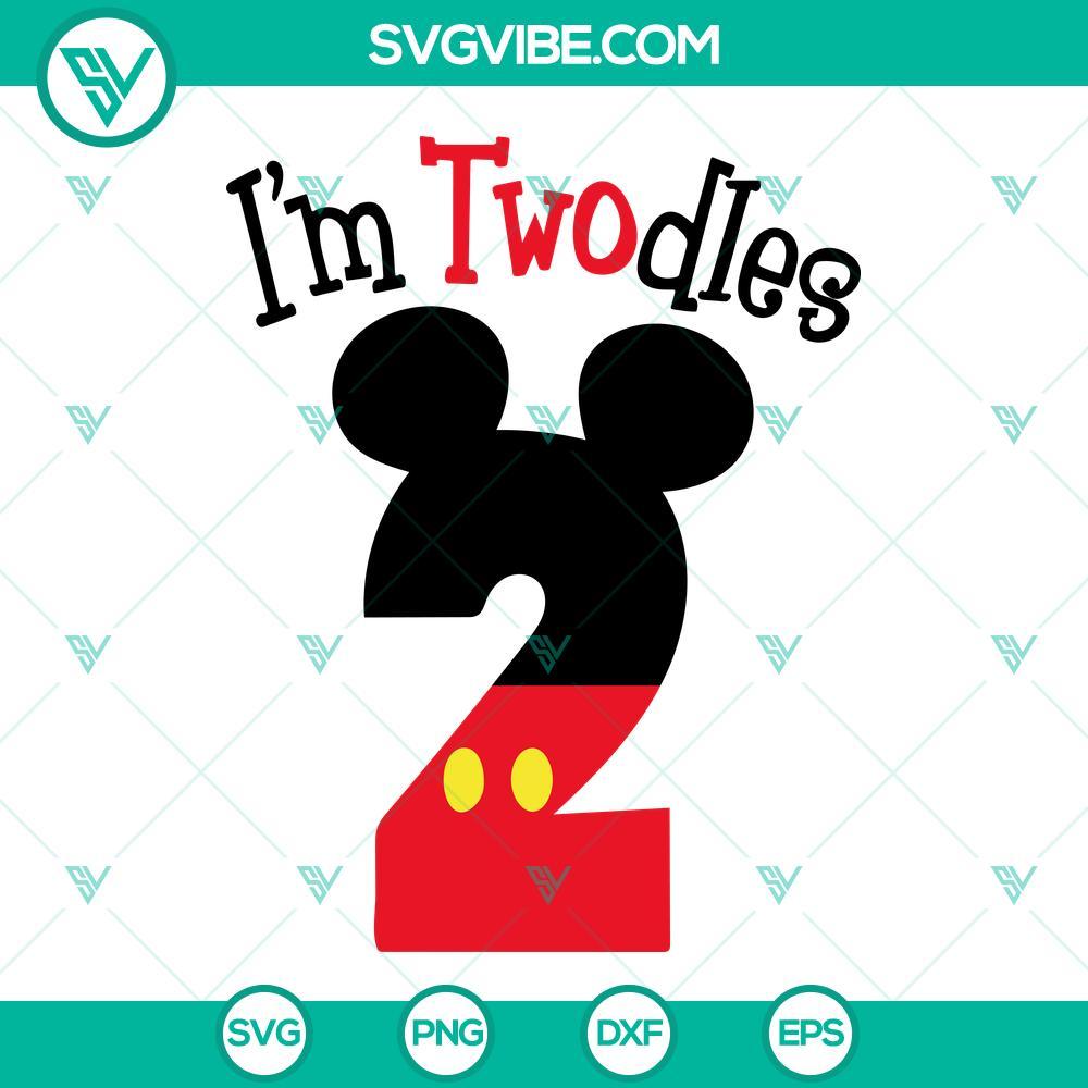 i m twodles svg two svg mickey birthday 2 year old svg png dxf eps cut files 1 mockup