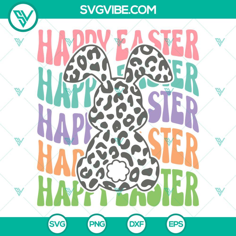 happy easter svg leopard easter bunny svg peeps svg retro happy easter svg png dxf eps digital files 8 mockup