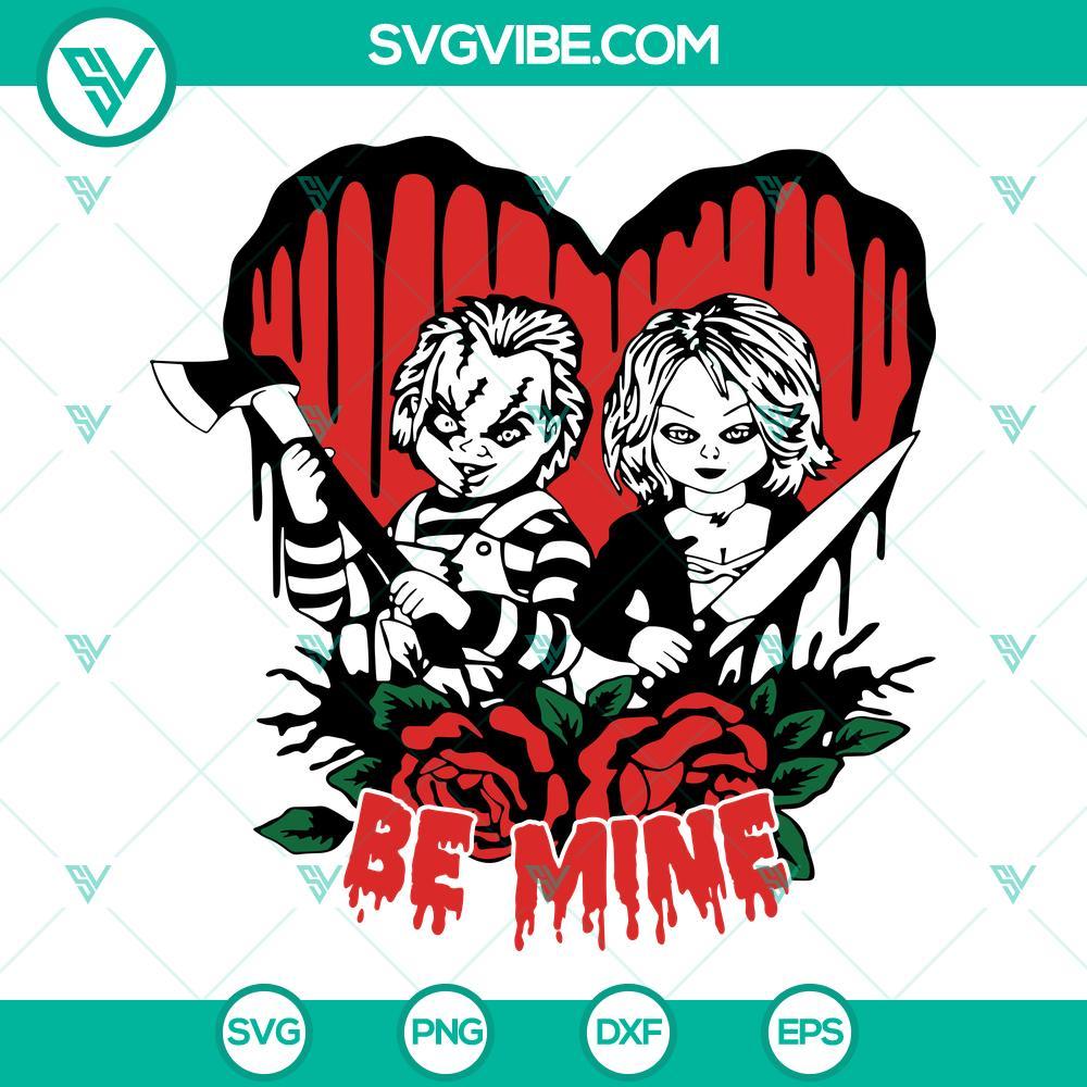 chucky tiffany be mine valentine svg bundle be mine svg chucky tiffany heart svg valentine s day horror svg 6 mockup