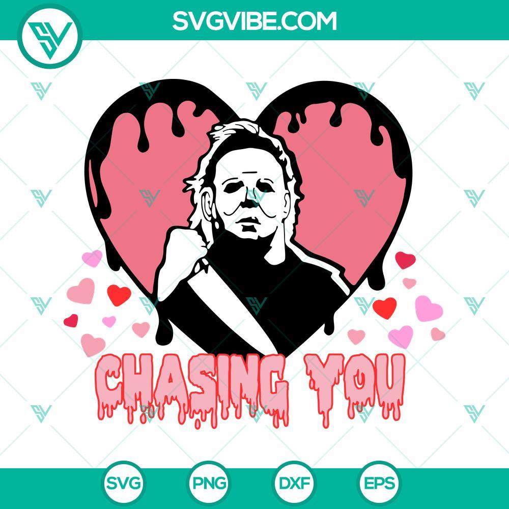 chasing you michael myers valentines svg horror valentine s day svg png dxf eps cut files 7 mockup