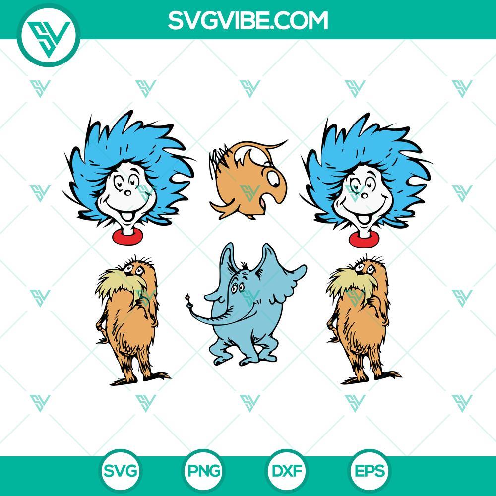 dr seuss doodles svg read across america day svg lorax svg horton svg png dxf eps 1 mockup