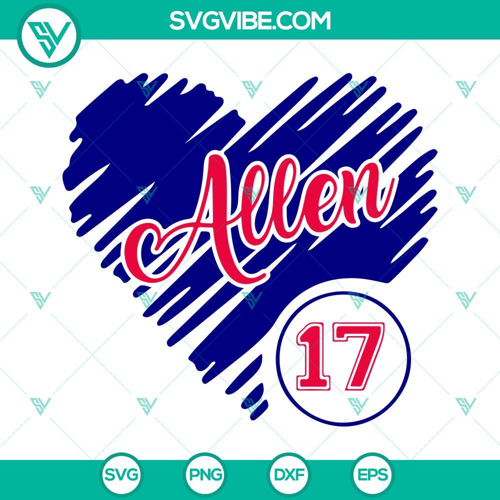 allen 17 heart svg josh allen svg buffalo bills svg png dxf eps files for cricut 8 mockup