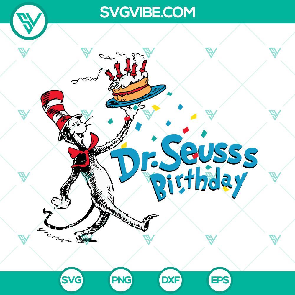 dr seuss birthday svg cat in the hat birthday cake svg png dxf eps files 6 mockup