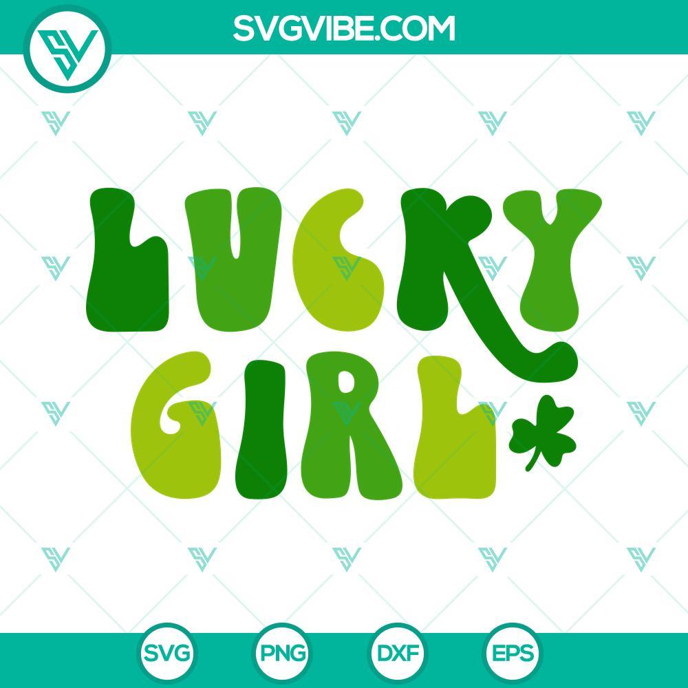 lucky girl svg irish svg shamrock svg retro st patrick s day svg png dxf eps cutting files 8 mockup