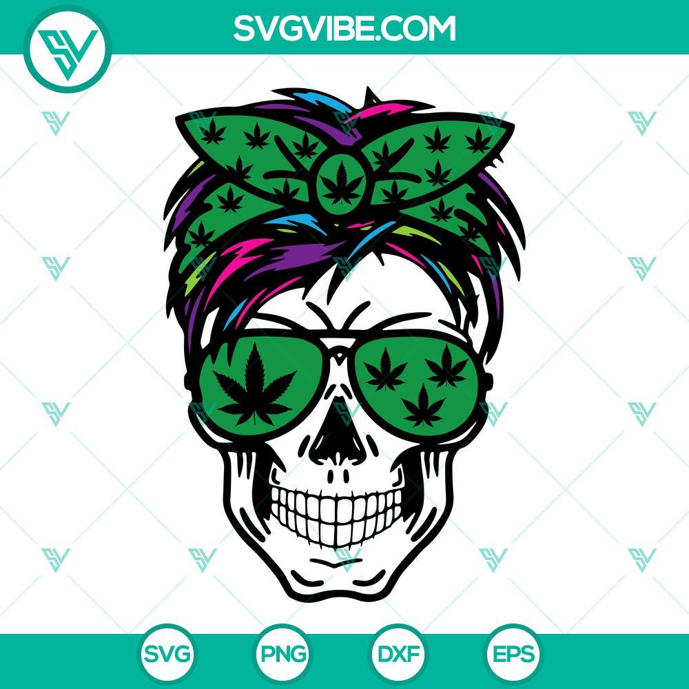 weed mom skull messy bun svg bundle cannabis skull svg marijuana mom life svg png dxf eps digital download 1 mockup