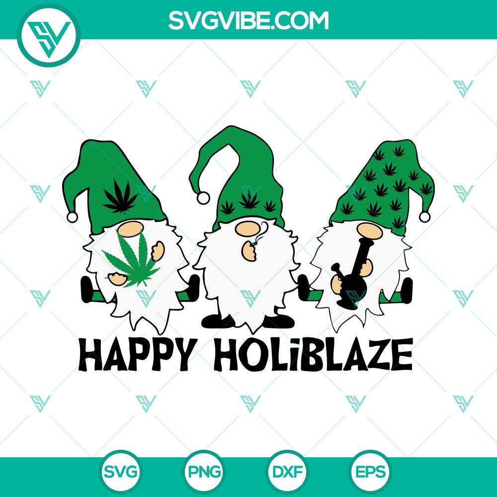 happy holiblaze svg cannabis gnomes svg marijuana svg cricut silhouette cut files 1 mockup