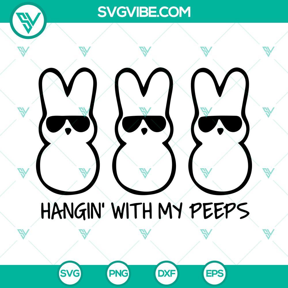 hangin with my peep svg funny easter svg bunny glasses svg bunny easter svg 9 mockup