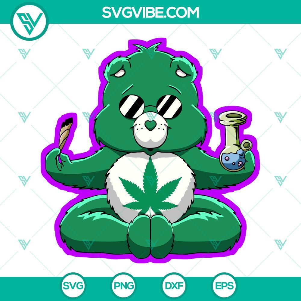 care bears weed svg care bear with joint and bong svg funny cannabis svg don t care bear 420 svg png dxf eps 1 mockup