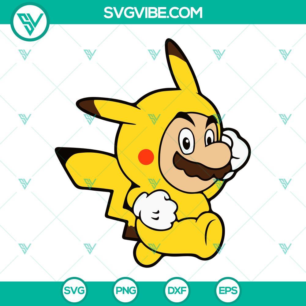 super mario pikachu svg super mario bros pokemon svg video game svg png dxf eps cut files 9 mockup