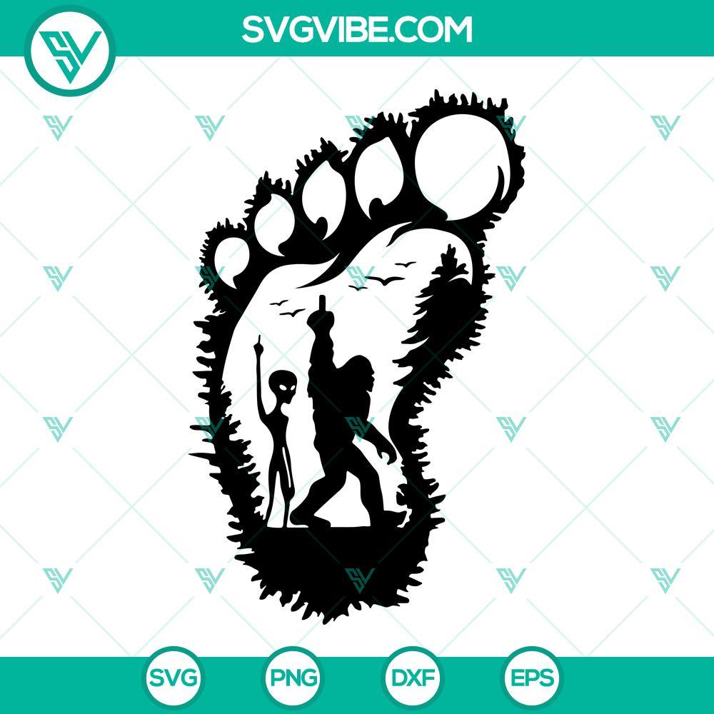 alien and bigfoot svg big foot svg sasquatch svg wild monsters svg png dxf eps 10 mockup