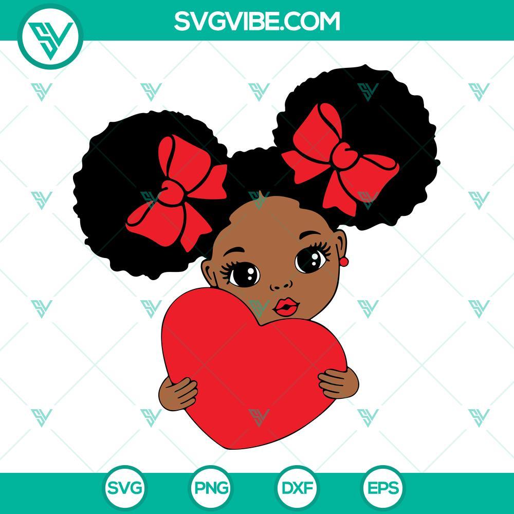 afro baby valentine heart svg african american afro girl svg valentines day black girl svg png dxf eps 2 mockup