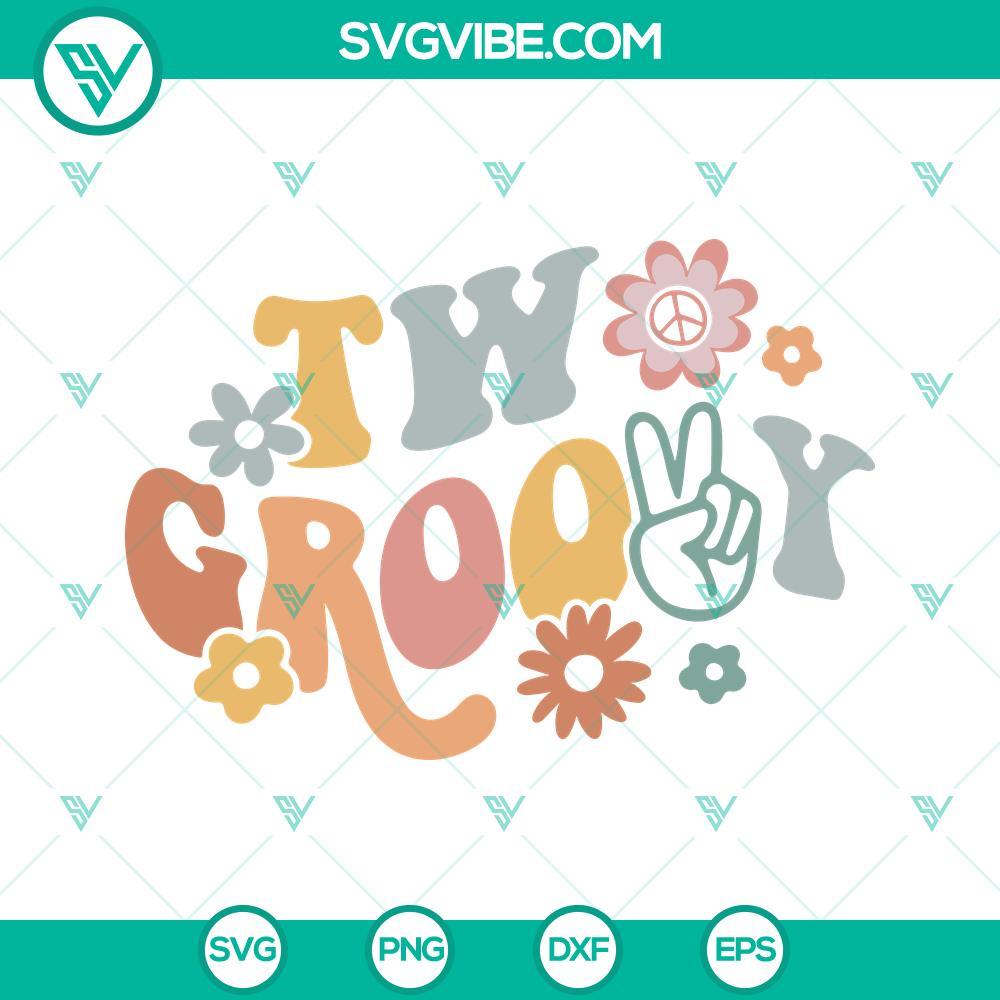 two groovy svg second birthday svg boho flowers svg 2nd birthday svg png dxf eps files 4 mockup